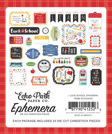 Echo Park I Love School Ephemera (SCH243024) (OUTLET)