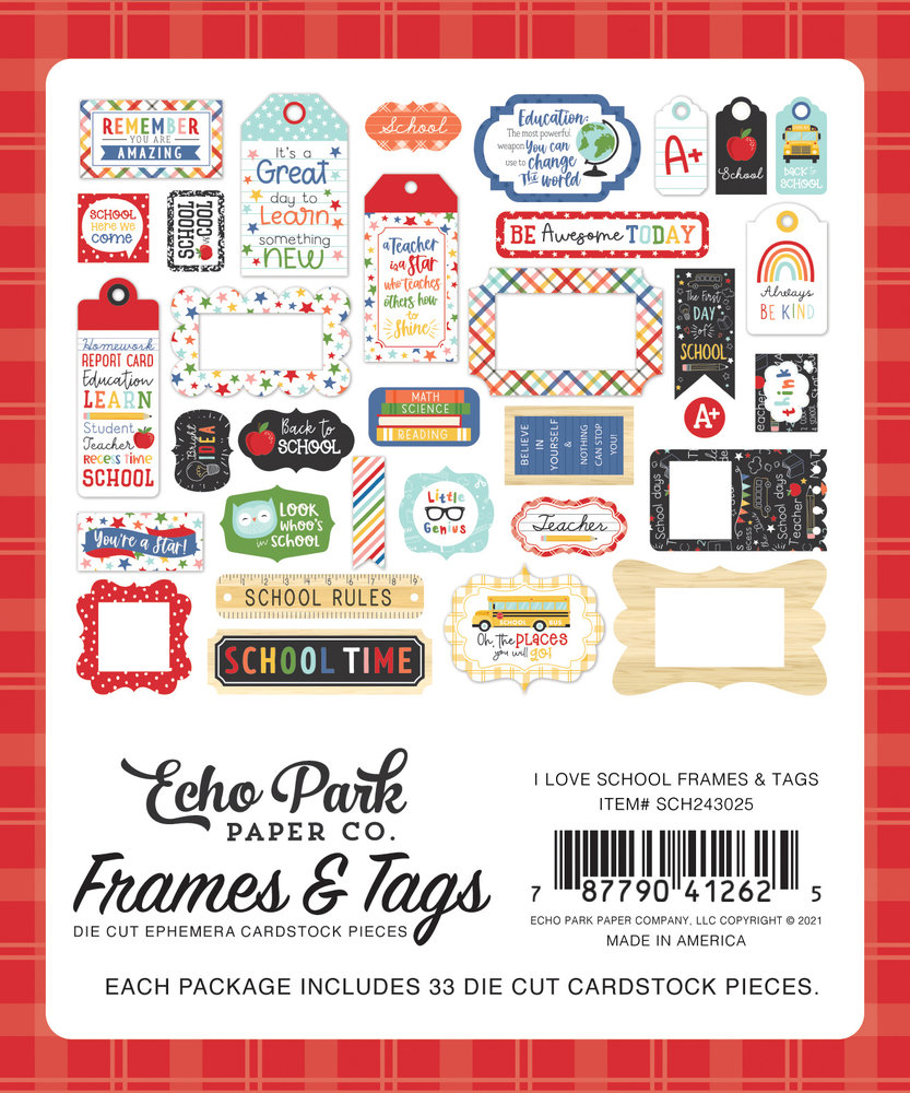 Echo Park I Love School Frames & Tags (SCH243025) (DISCONTINUED)
