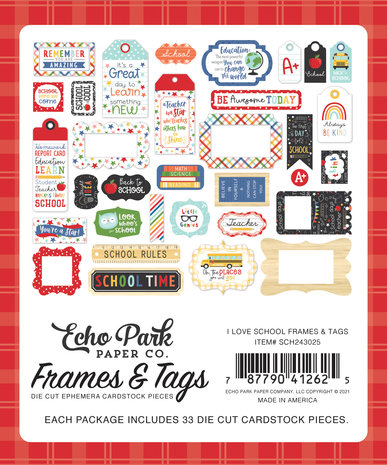 Echo Park I Love School Frames & Tags (SCH243025) (DISCONTINUED)