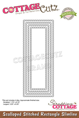 Scrapping Cottage Scalloped Stitched Rectangle Slimline (CCB-084) (OUTLET) Scrapping Cottage Scalloped Stitched Rectangle Slimline (CCB-084) (OUTLET)