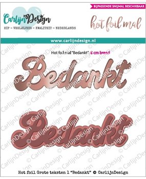 CarlijnDesign Hot Foil Stamp Grote Teksten Bedankt (CDHF-0009) (DISCONTINUED)