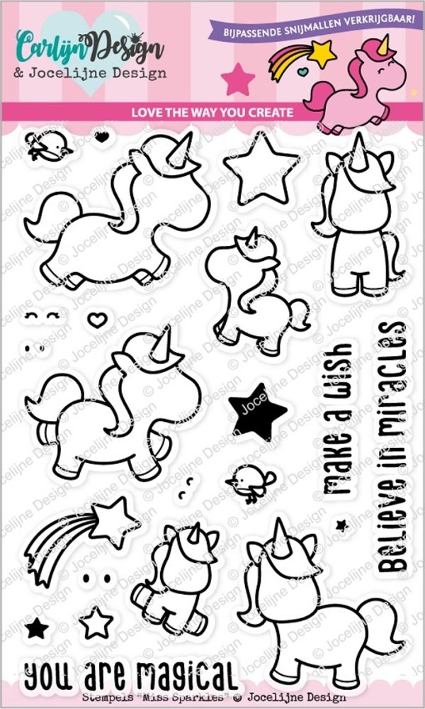 CarlijnDesign Stempels Miss Sparkles Unicorns (CDJD-0010) (DISCONTINUED)