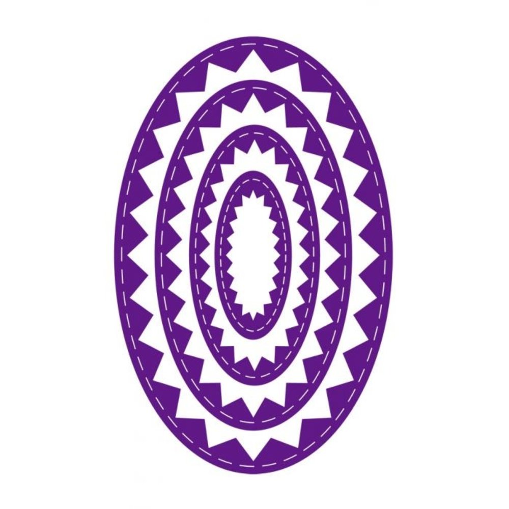 Gemini Inverted Stitched ZigZag Oval Elements Dies (GEM-MD-ELE-ISZO) (DISCONTINUED)