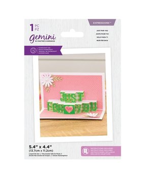 Gemini Shaped Pop Out Just For You Expressions Dies (GEM-MD-EXP-POJF) (DISCONTINUED)