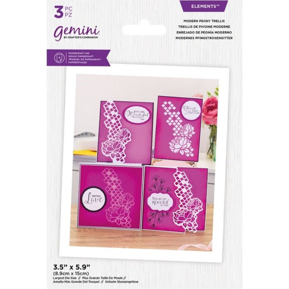 Gemini Modern Peony Trellis Elements Dies (GEM-MD-ELE-MOPT) (DISCONTINUED)
