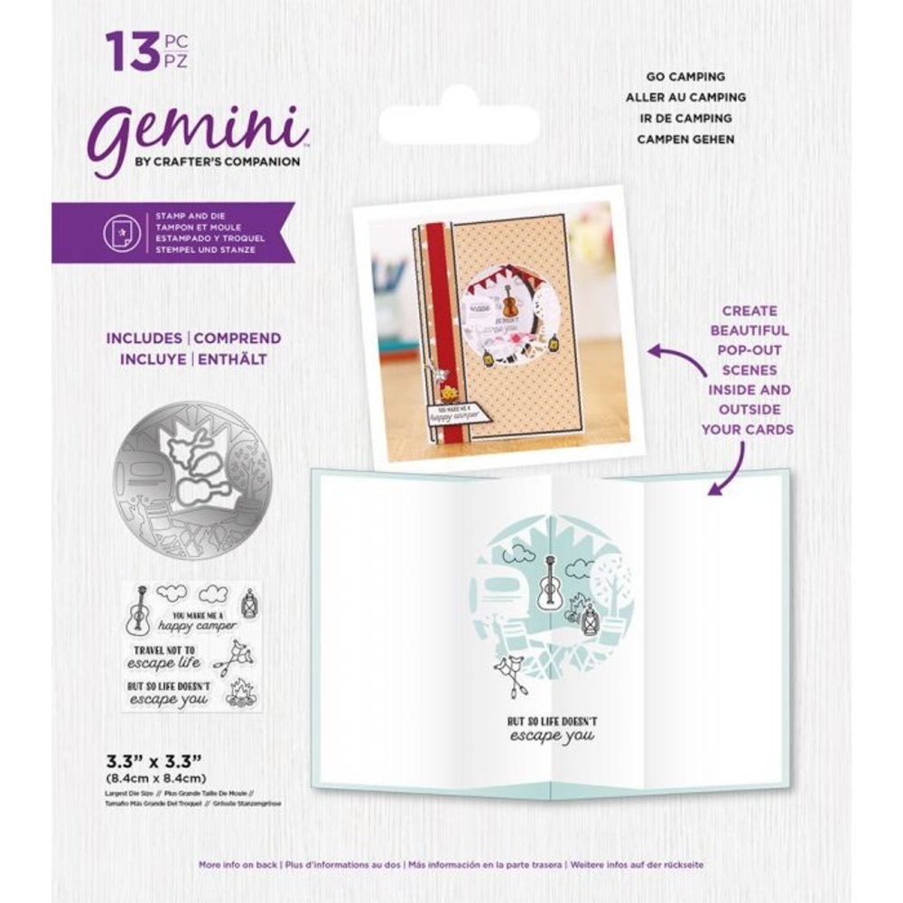 Gemini Go Camping Stamp & Die (GEM-STD-GOCAMP) (OUTLET)