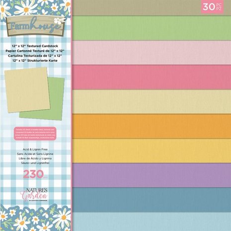 Crafter's Companion Farmhouse 12x12 Inch Textured Cardstock Pad (NG-FH-PAD12-T) (OUTLET)