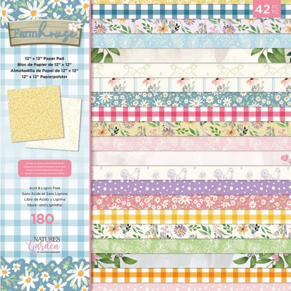 Crafter's Companion Farmhouse 12x12 Inch Paper Pad (NG-FH-PAD12) (OUTLET) Crafter's Companion Farmhouse 12x12 Inch Paper Pad (NG-FH-PAD12) (OUTLET)