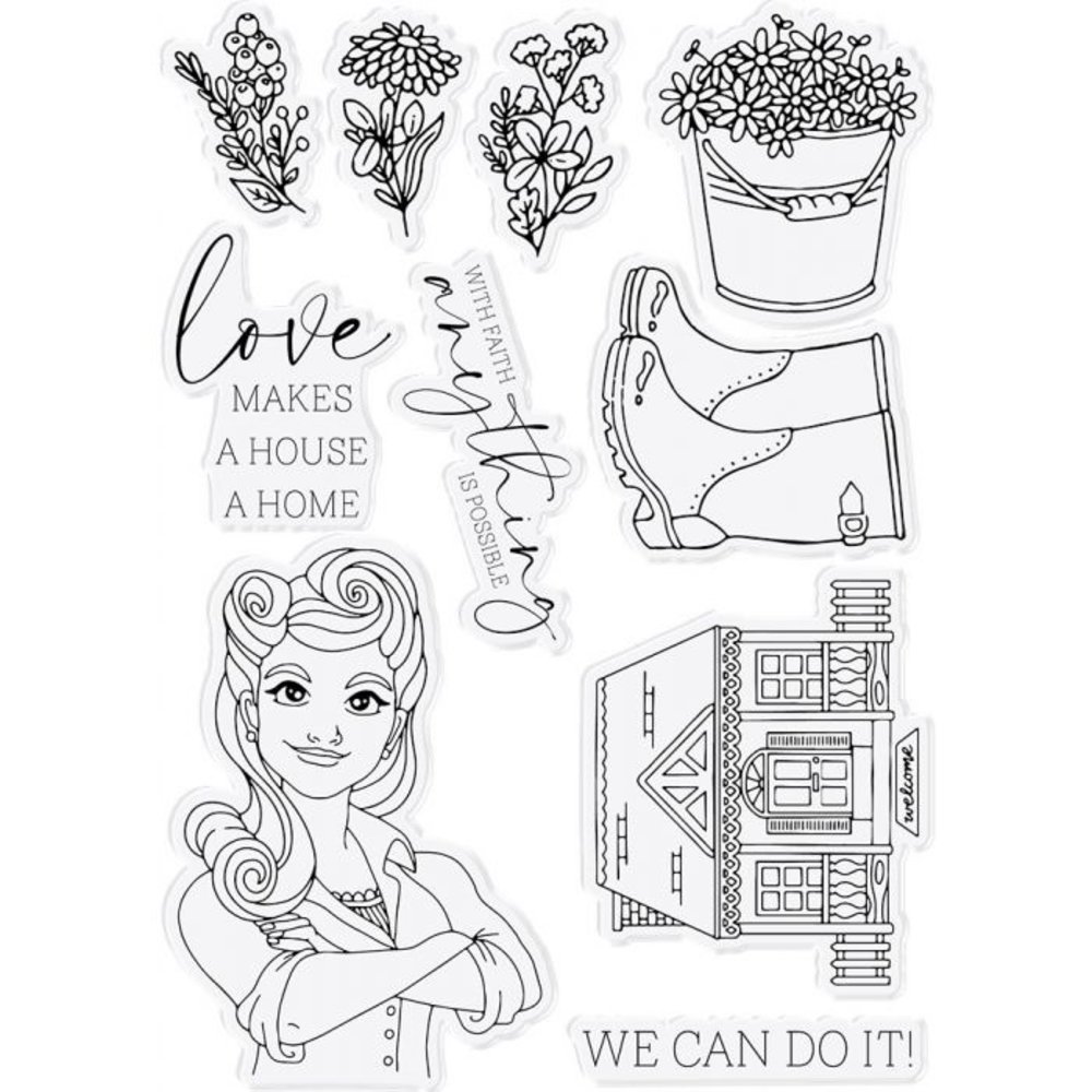 Crafter's Companion Farmhouse We Can Do It Clear Stamps (NG-FH-CA-WCDI) (OUTLET) Crafter's Companion Farmhouse We Can Do It Clear Stamps (NG-FH-CA-WCDI) (OUTLET)