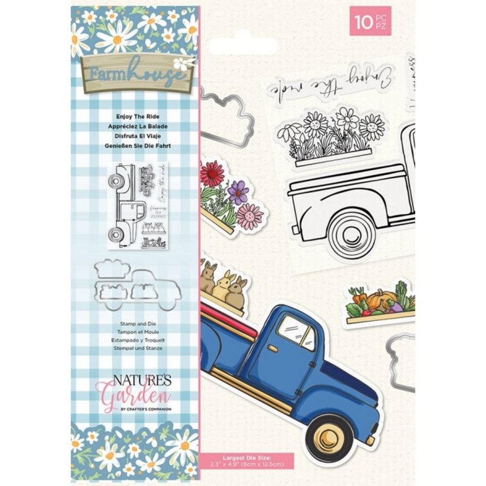 Crafter's Companion Farmhouse Enjoy The Ride Stamp & Die (NG-FH-STD-ETRI) (OUTLET) Crafter's Companion Farmhouse Enjoy The Ride Stamp & Die (NG-FH-STD-ETRI) (OUTLET)
