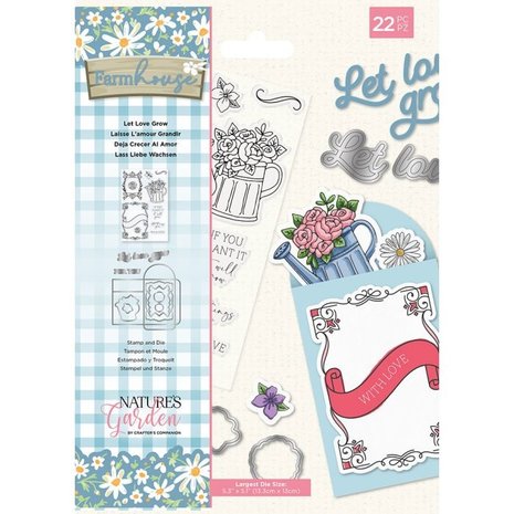 Crafter's Companion Farmhouse Let Love Grow Stamp & Die (NG-FH-STD-LLGR) (OUTLET)