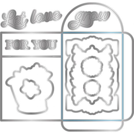 Crafter's Companion Farmhouse Let Love Grow Stamp & Die (NG-FH-STD-LLGR) (OUTLET)