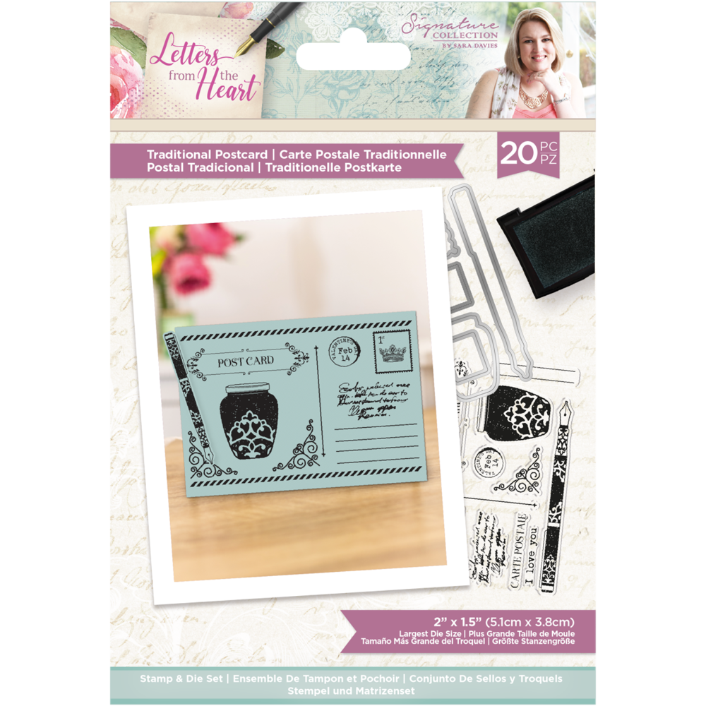 Crafter's Companion Letters from The Heart Traditional Postcard Stamp & Die (S-LFTH-STD-TRAP) (OUTLET)
