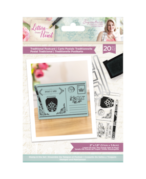 Crafter's Companion Letters from The Heart Traditional Postcard Stamp & Die (S-LFTH-STD-TRAP) (OUTLET)