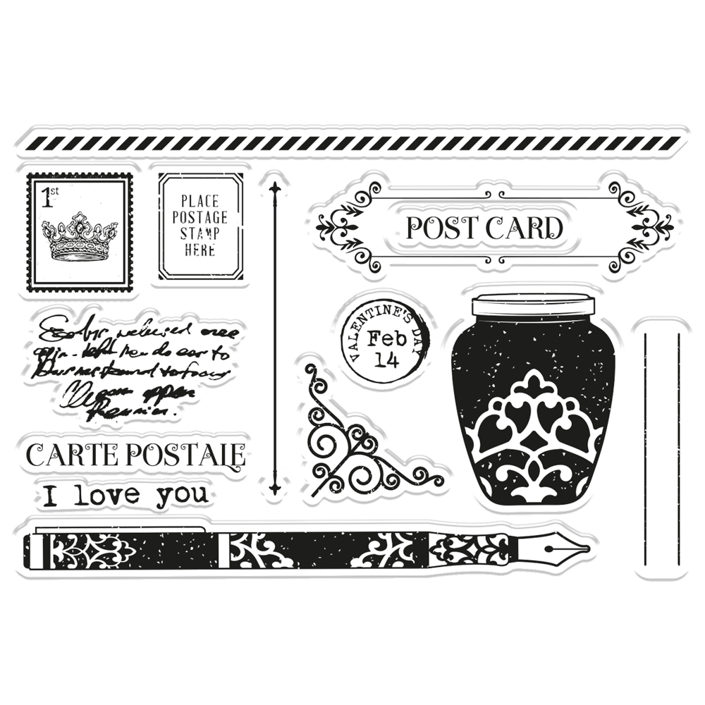 Crafter's Companion Letters from The Heart Traditional Postcard Stamp & Die (S-LFTH-STD-TRAP) (OUTLET)