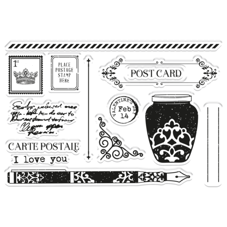 Crafter's Companion Letters from The Heart Traditional Postcard Stamp & Die (S-LFTH-STD-TRAP) (OUTLET)