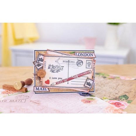 Crafter's Companion Letters from The Heart Traditional Postcard Stamp & Die (S-LFTH-STD-TRAP) (OUTLET)