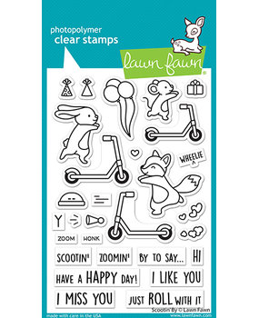 Lawn Fawn Scootin' By Clear Stamps (LF2554) (OUTLET)