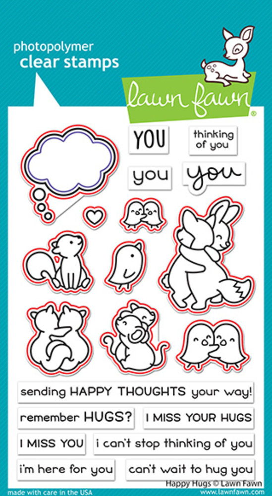 Lawn Fawn Happy Hugs Dies (LF2557) (DISCONTINUED)