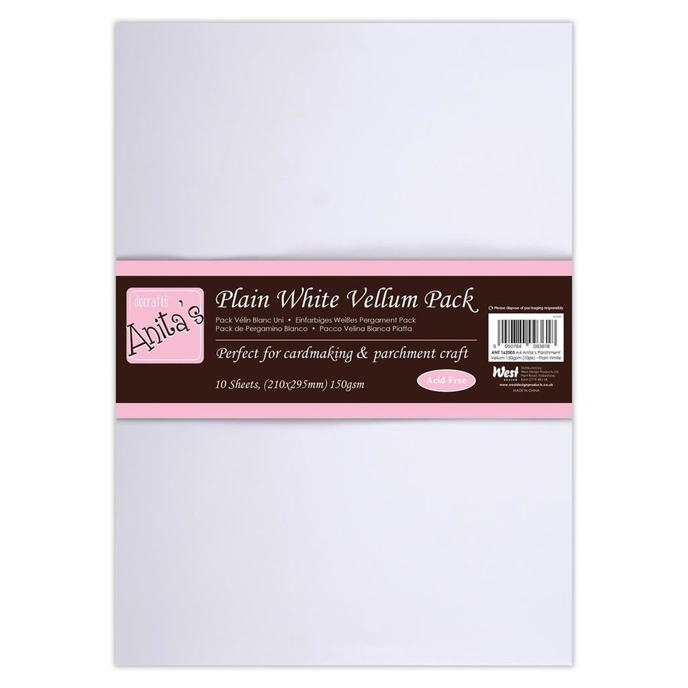 Anita's A4 Parchment Vellum Plain White (10pcs) (ANT 162003) Anita's A4 Parchment Vellum Plain White (10pcs) (ANT 162003)