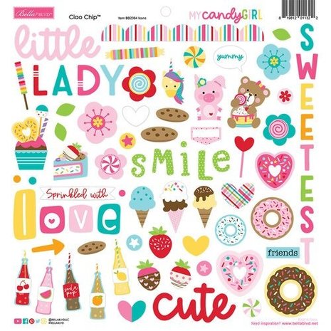 Bella BLVD My Candy Girl Chipboard Icons (BB2384) (DISCONTINUED)