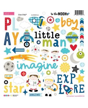Bella BLVD To the Moon Chipboard Icons (BB2408) (OUTLET)