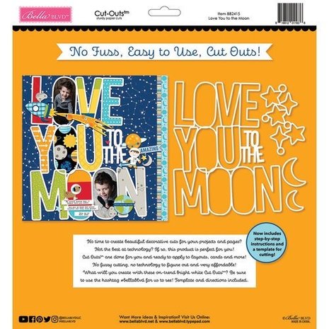 Bella BLVD Love You to the Moon Cut Outs (BB2415) (DISCONTINUED)