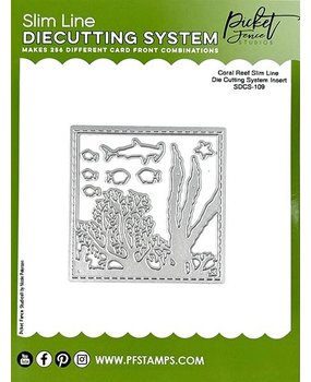 Picket Fence Studios Coral Reef Slim Line 4x4 Inch Die Cutting System Insert (SDCS-109) (OUTLET)
