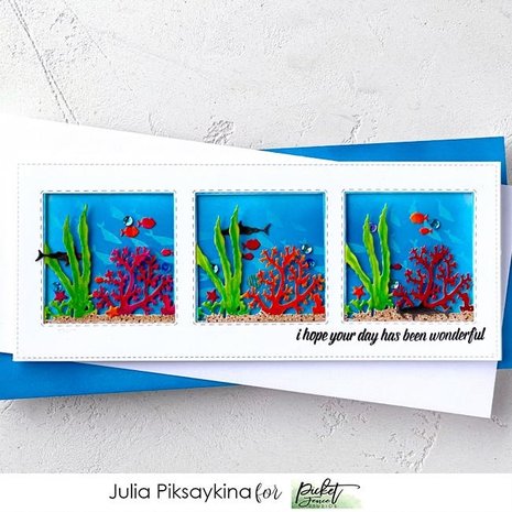 Picket Fence Studios Coral Reef Slim Line 4x4 Inch Die Cutting System Insert (SDCS-109) (OUTLET)