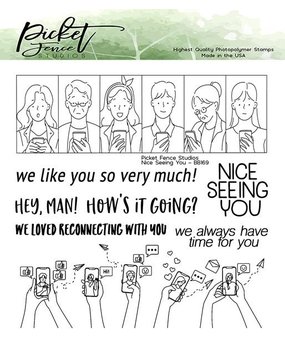 Picket Fence Studios Nice Seeing You 6x6 Inch Clear Stamps (BB-169) (OUTLET)