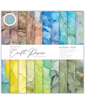 Craft Consortium Essential Craft Papers 6x6 Inch Paper Pad Ink Drops Earth (CCEPAD015B)
