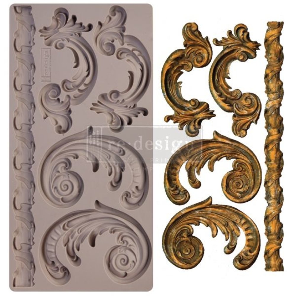 Re-Design with Prima Lilian Scrolls 5x10 Inch Mould (654603)