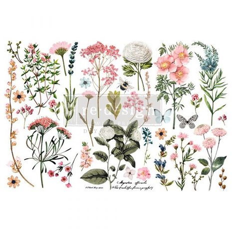 Re-Design with Prima Botanical Paradise 6x12 Inch Decor Transfers (653378)