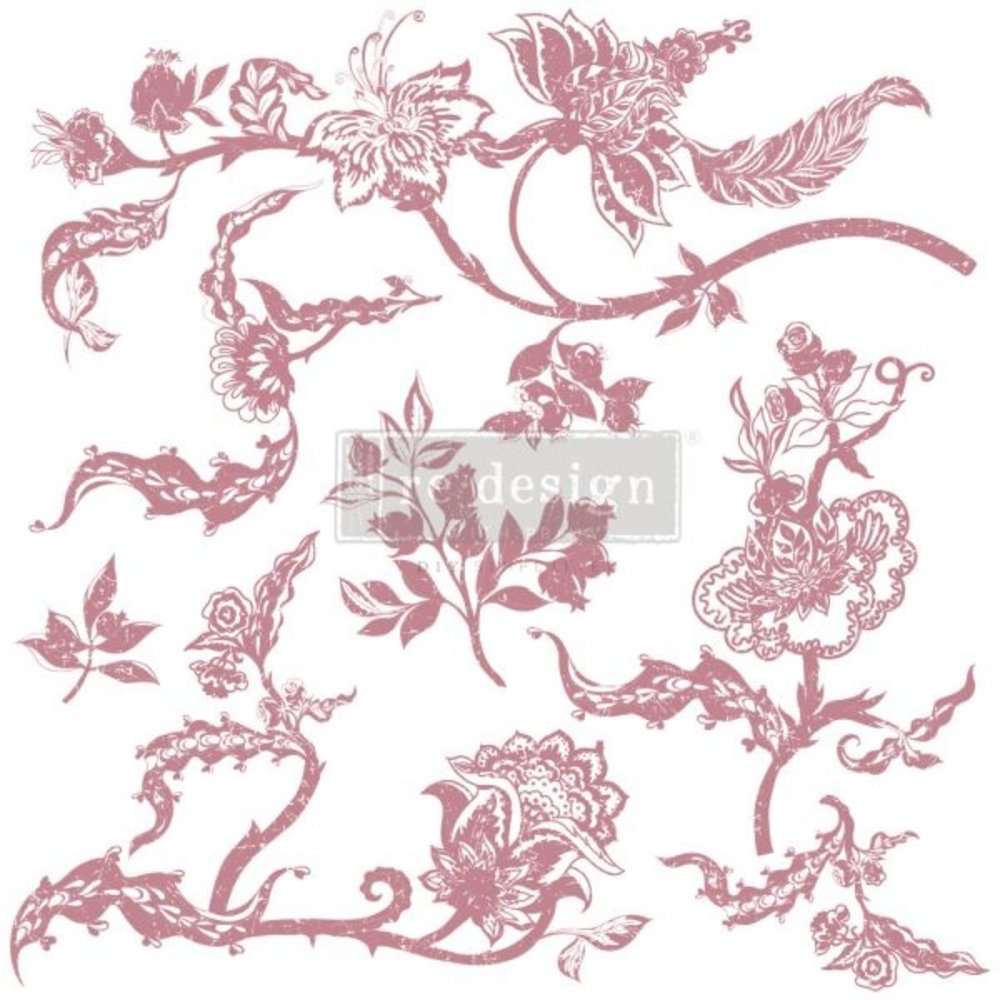 Re-Design with Prima Decor Clear Stamps 12x12 Inch Distressed Floral Prints (652661) (DISCONTINUED)