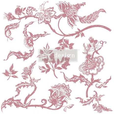 Re-Design with Prima Decor Clear Stamps 12x12 Inch Distressed Floral Prints (652661) (DISCONTINUED)