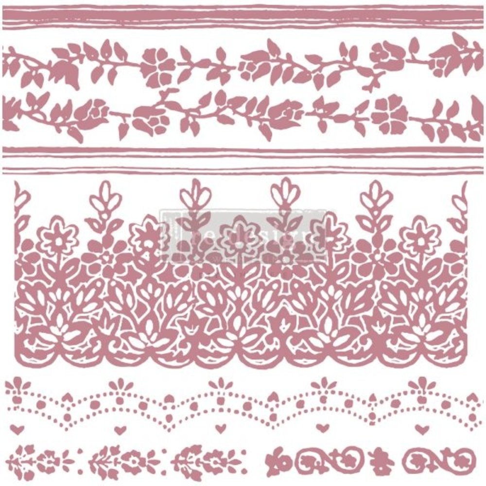 Re-Design with Prima Decor Clear Stamps 12x12 Inch Floral Borders (652630) (DISCONTINUED)