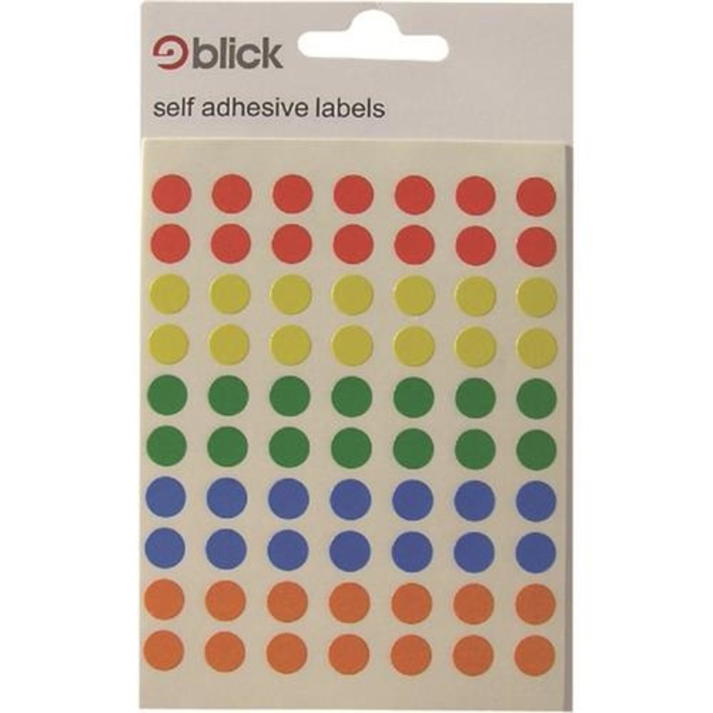 Docrafts Blick Labels 8mm Diameter Circles Assorted (350pcs) (RS003656) (DISCONTINUED)