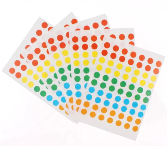 Docrafts Blick Labels 8mm Diameter Circles Assorted (350pcs) (RS003656) (DISCONTINUED)