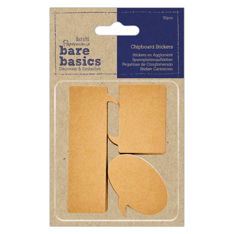 Papermania Bare Basics Chipboard Stickers (30pcs) (PMA 174795) (DISCONTINUED)