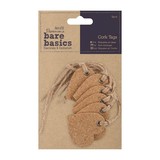 Papermania Bare Basics Cork Tags Hearts (PMA 174806) (DISCONTINUED)