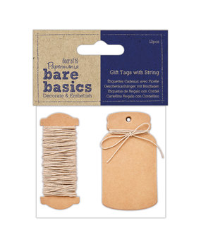 Papermania Bare Basics Gift Tags with String Mini Bottle (12pcs) (PMA 174327) (DISCONTINUED) Papermania Bare Basics Gift Tags with String Mini Bottle (12pcs) (PMA 174327) (DISCONTINUED)