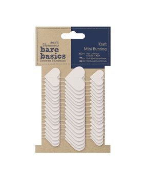 Papermania Bare Basics Kraft Mini Bunting White Hearts (PMA 157604) (DISCONTINUED)