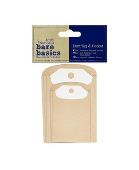 Papermania Bare Basics Kraft Tag & Pocket Rectangle (6pcs) (PMA 174311) (DISCONTINUED)