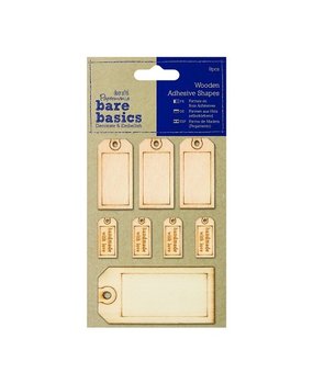 Papermania Bare Basics Wooden Adhesive Shapes (8pcs) (PMA 174613) (DISCONTINUED)