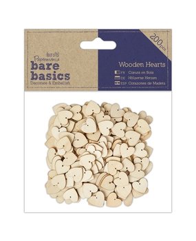 Papermania Bare Basics Wooden Hearts (200pcs) (PMA 174628) (DISCONTINUED)