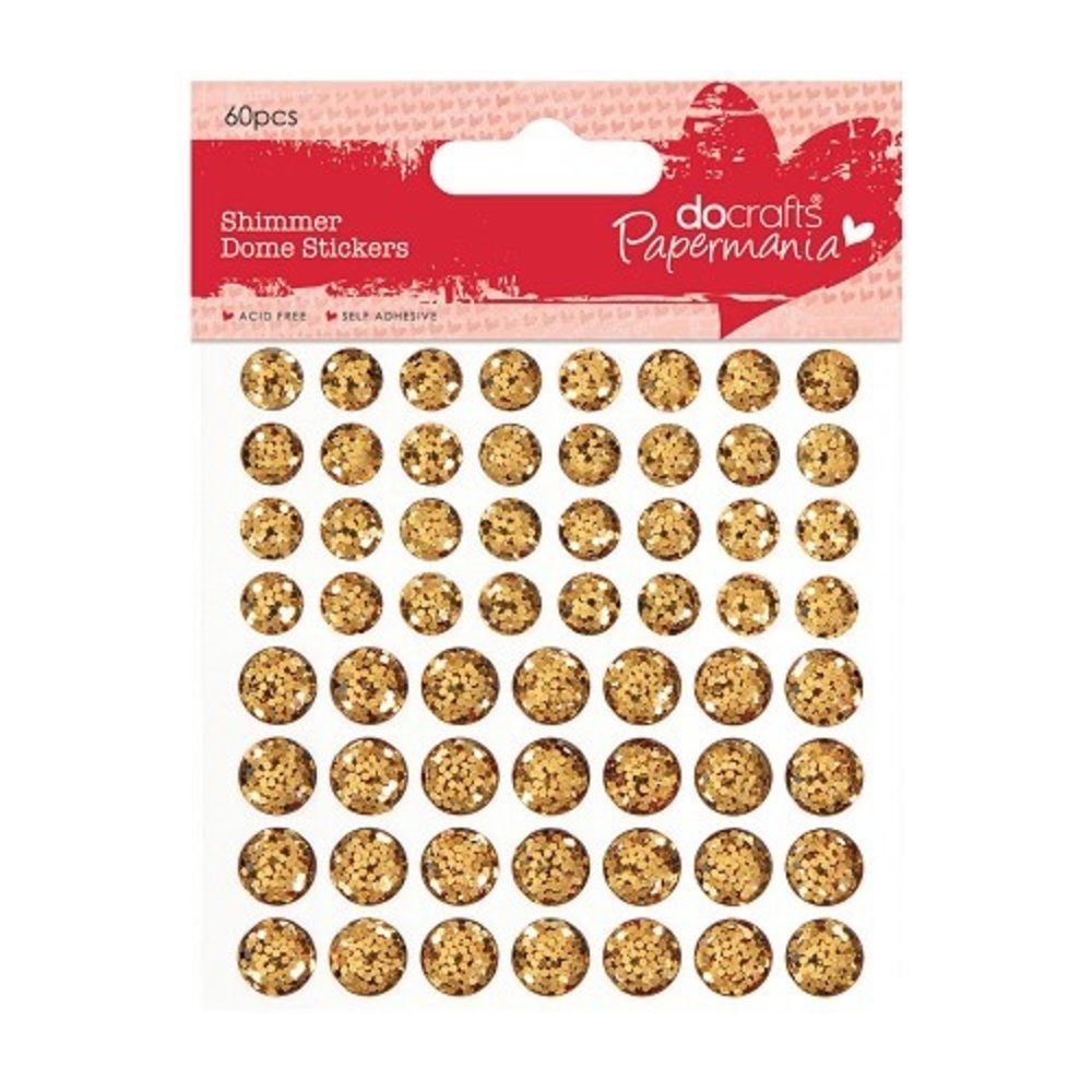 Papermania Shimmer Dome Stickers Gold (60pcs) (PMA 805904) (DISCONTINUED) Papermania Shimmer Dome Stickers Gold (60pcs) (PMA 805904) (DISCONTINUED)