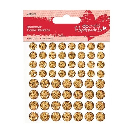 Papermania Shimmer Dome Stickers Gold (60pcs) (PMA 805904) (DISCONTINUED) Papermania Shimmer Dome Stickers Gold (60pcs) (PMA 805904) (DISCONTINUED)