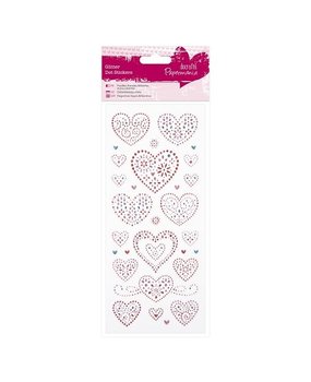 Papermania Glitter Dot Stickers Love Hearts (PMA 818205) (DISCONTINUED)