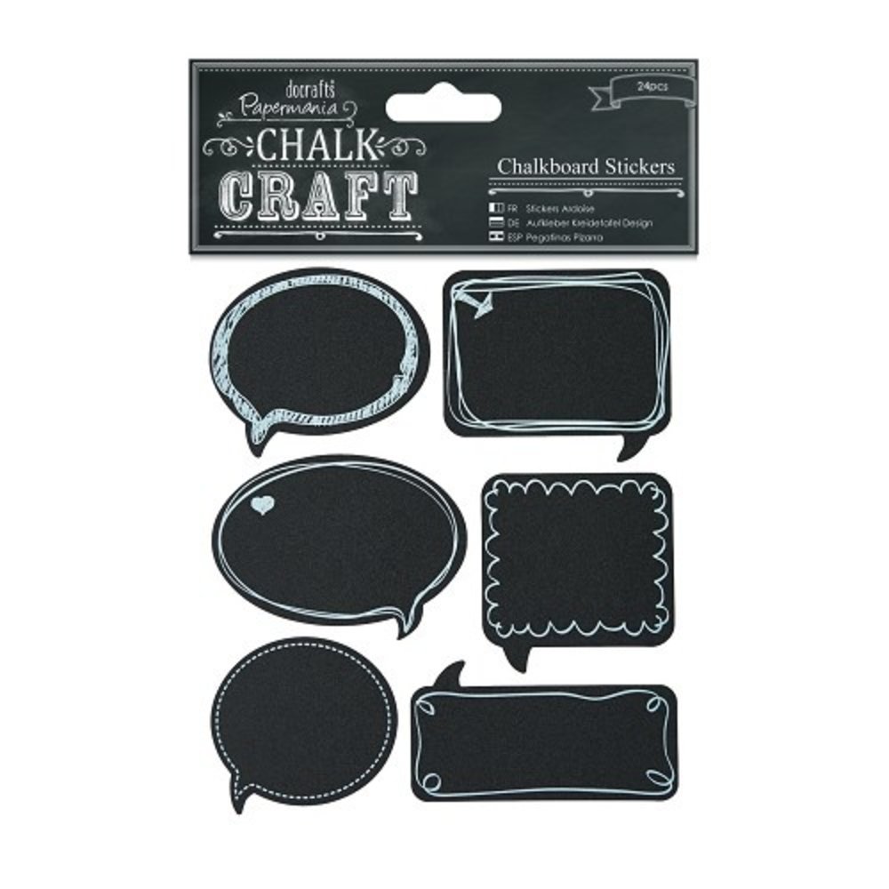 Papermania Chalkboard Stickers Speech Bubbles (24pcs) (PMA 355406) (DISCONTINUED)