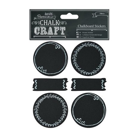 Papermania Chalkboard Stickers Doodle Circles (24pcs) (PMA 355408) (DISCONTINUED)